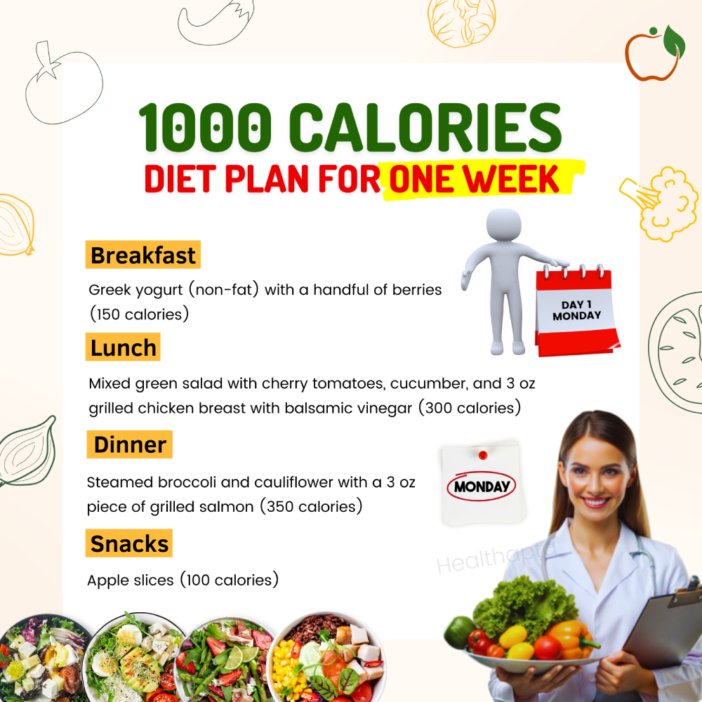 1000 Calories Diet Plan For One Week